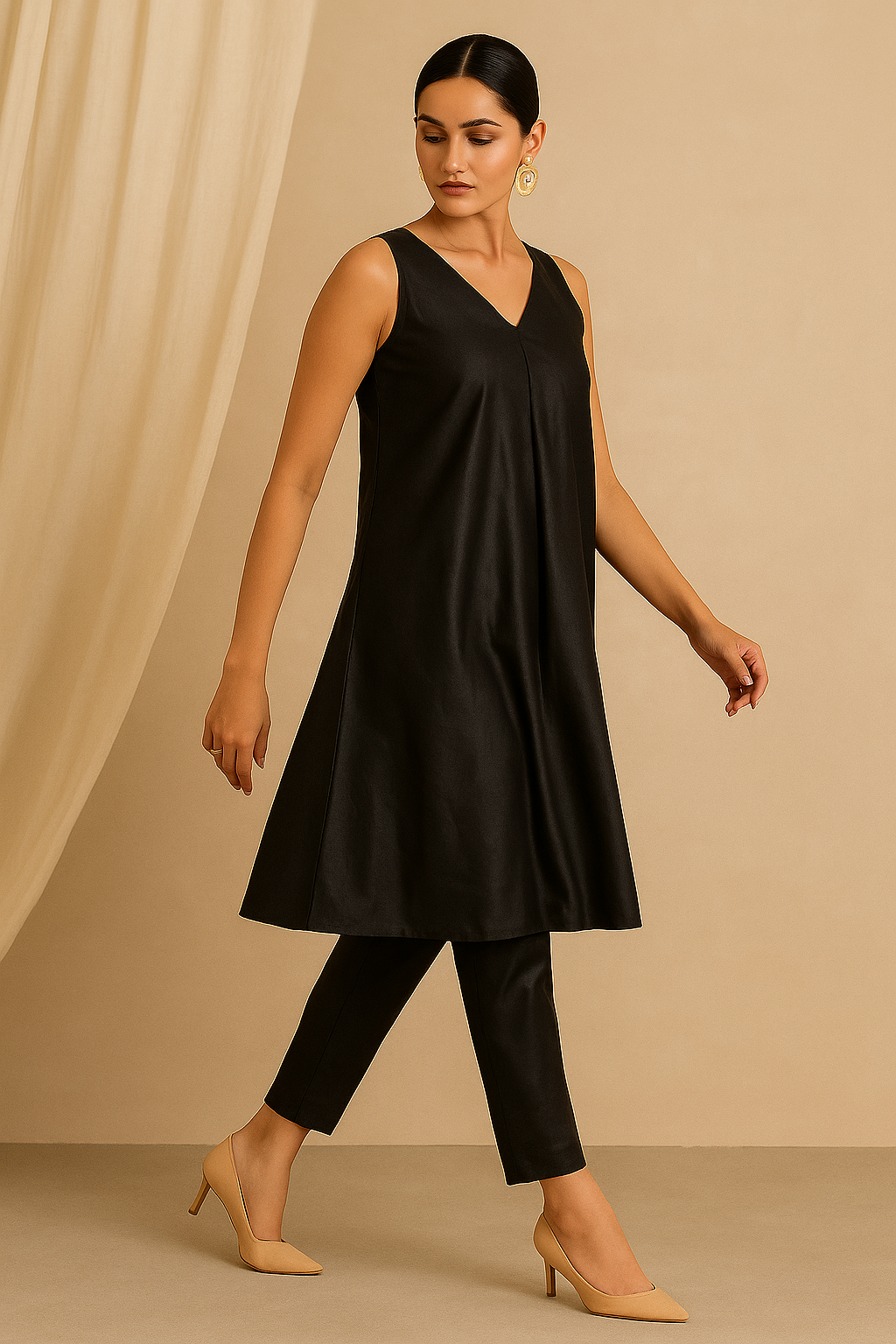 Noir Grace A-Line Set