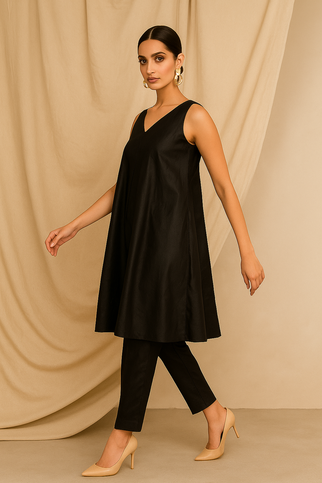 Noir Grace A-Line Set