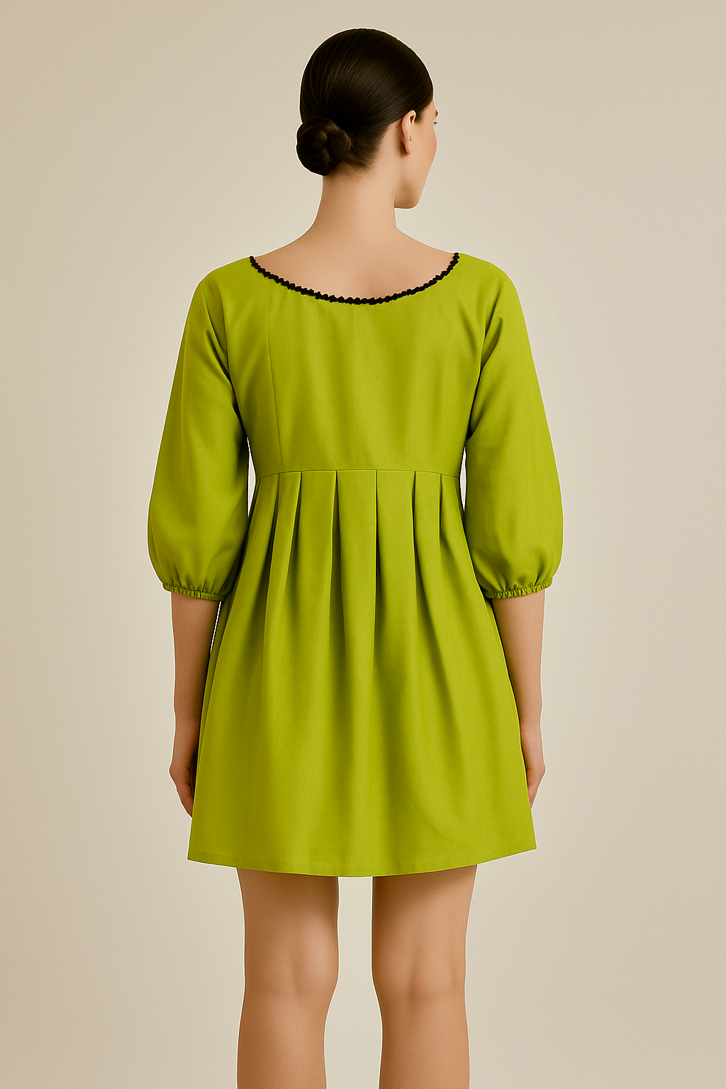 Verde Grace Pleated Tunic Dress