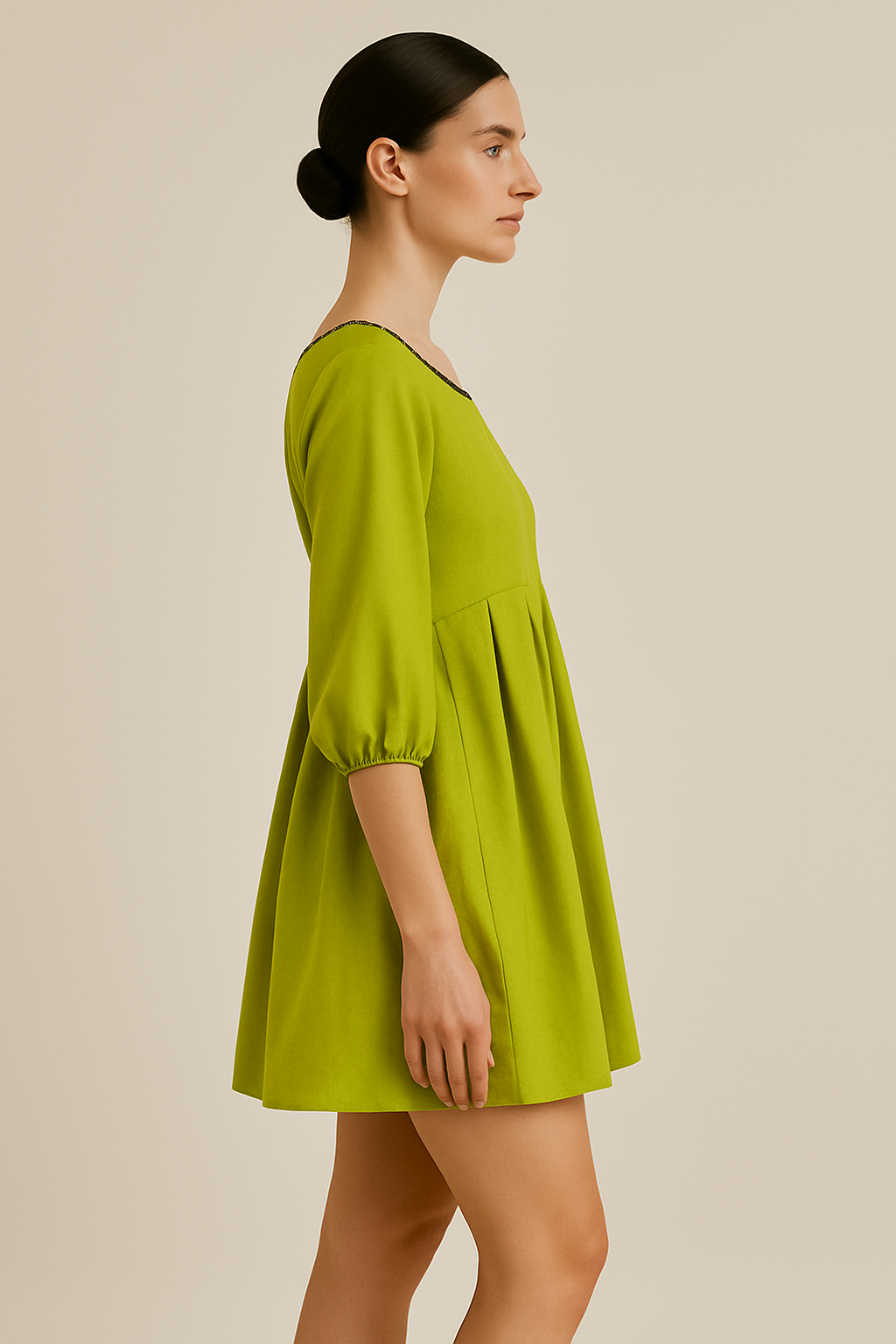 Verde Grace Pleated Tunic Dress