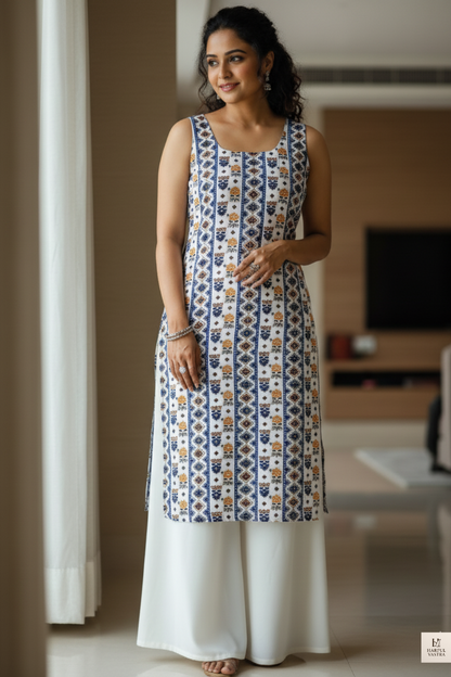 Noor Kurti Set (Blue)