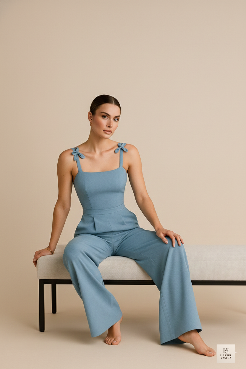 Azure Poise Padded Jumpsuit