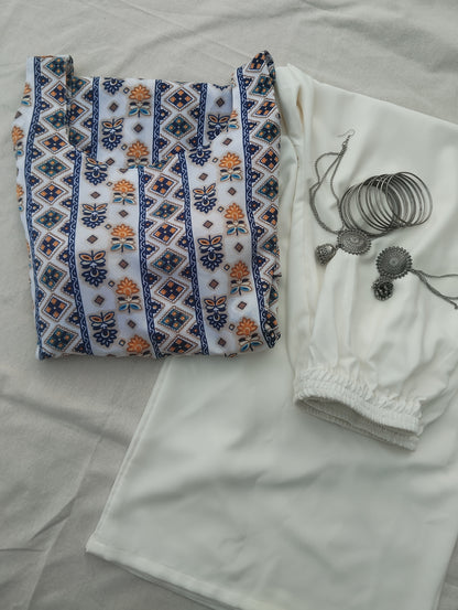 Noor Kurti Set (Blue)