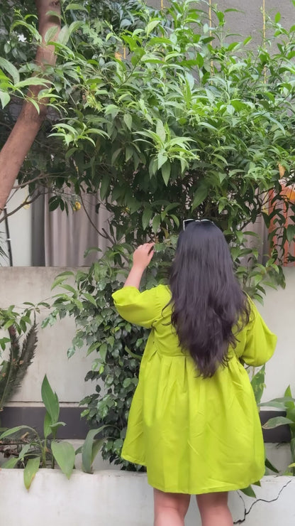 Verde Grace Pleated Tunic Dress